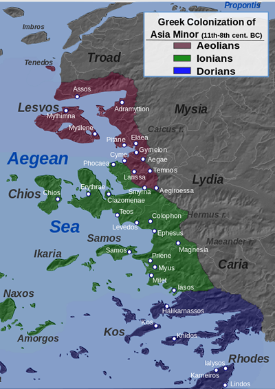 Greek cononies ruled by Darius